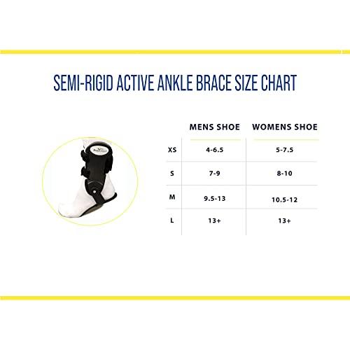 Brace Align Brace Align Semi-Rigid Ultra Active Ankle Brace- Hinged Ankle Stabilizer, Protection and Support for Sprains, Volleyball, Basketball, Tennis, Sports Injury- Left or Right Foot- PDAC L1906
