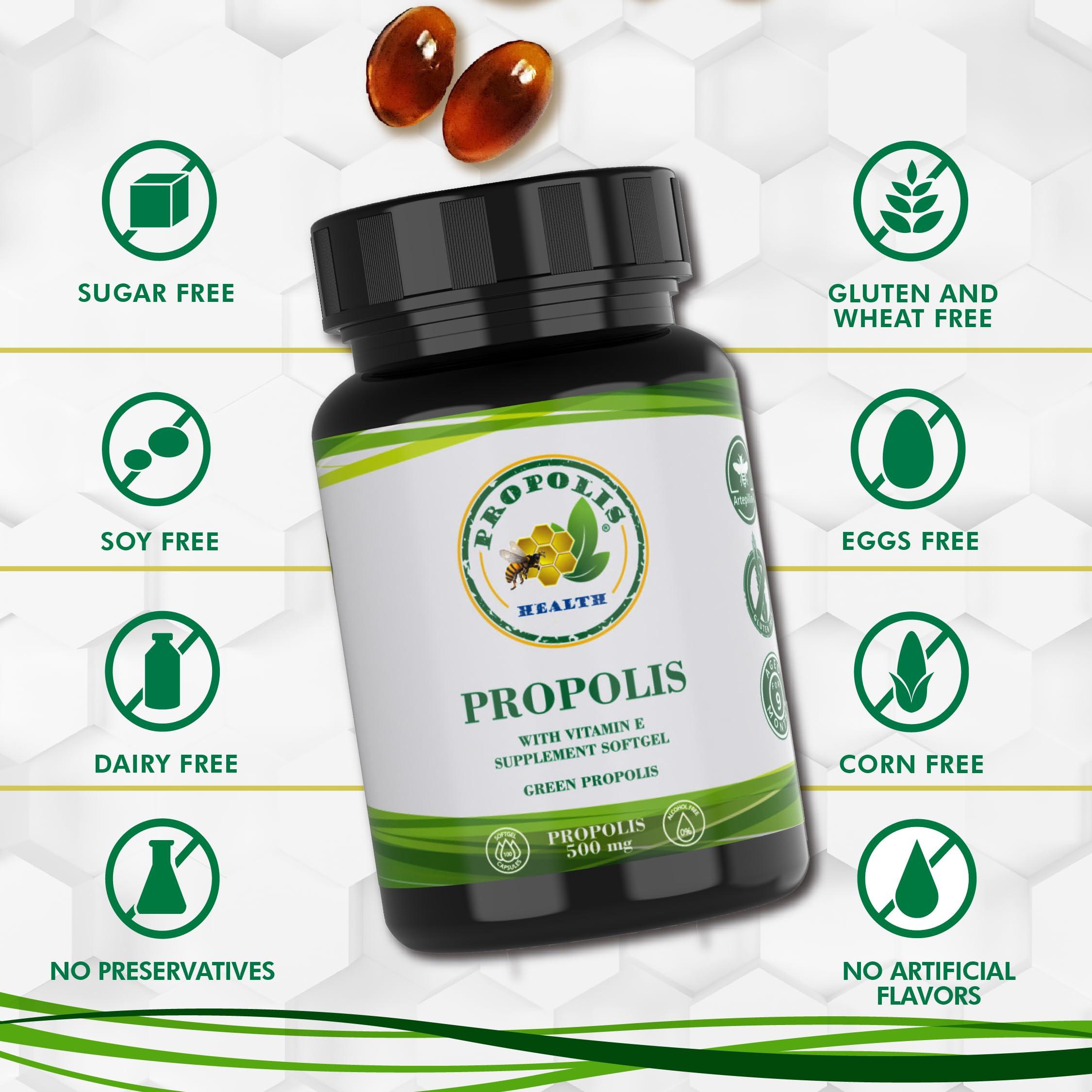 Propolis Health Propolis Health Premium Brazilian Green Propolis Bundle: 1000mg Capsules with Vitamin E & Green Propolis Extract Liquid - 50 Days Capsule & 30 Days Liquid Supply for Immune Support