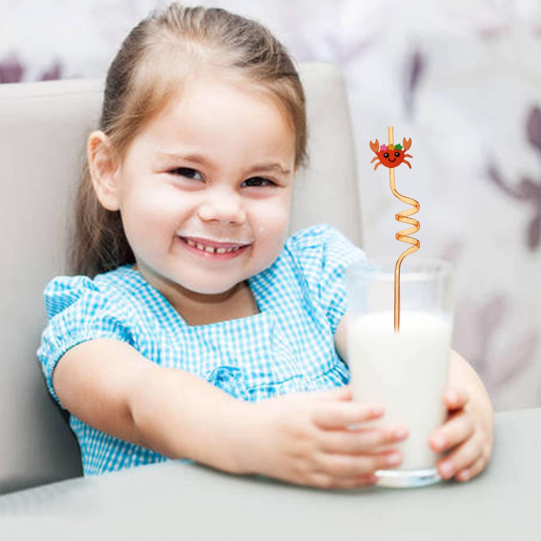 Nicedeal Nicedeal Reusable Party Straws,Crazy Straws Animal Silly Twisty Plastic Drinking Straws for Kids Under The Sea Party Favors 24PCS