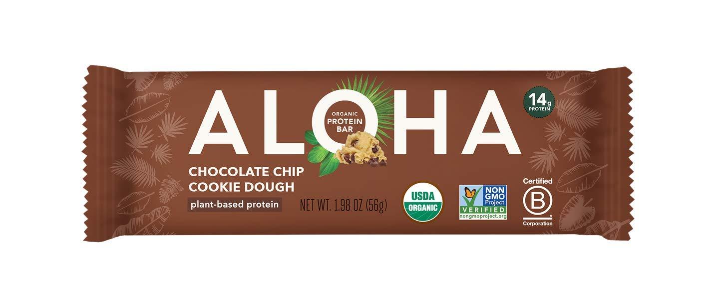 ALOHA ALOHA Organic Plant-Based Protein bar, Chocolate Chip Cookie Dough, 1.98 Oz