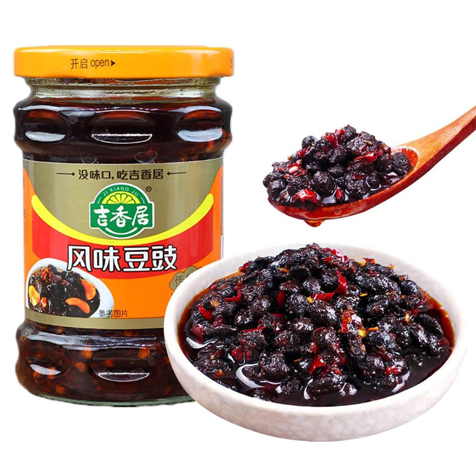 SXET SXET Femented Black Bean Sauce, Sichuan Douchi, Delicious Fermented Black Bean Paste, Black Bean Hot Chili Sauce for Condiment 9.8oz/280g ( pack of 1), 1.0 Ounce