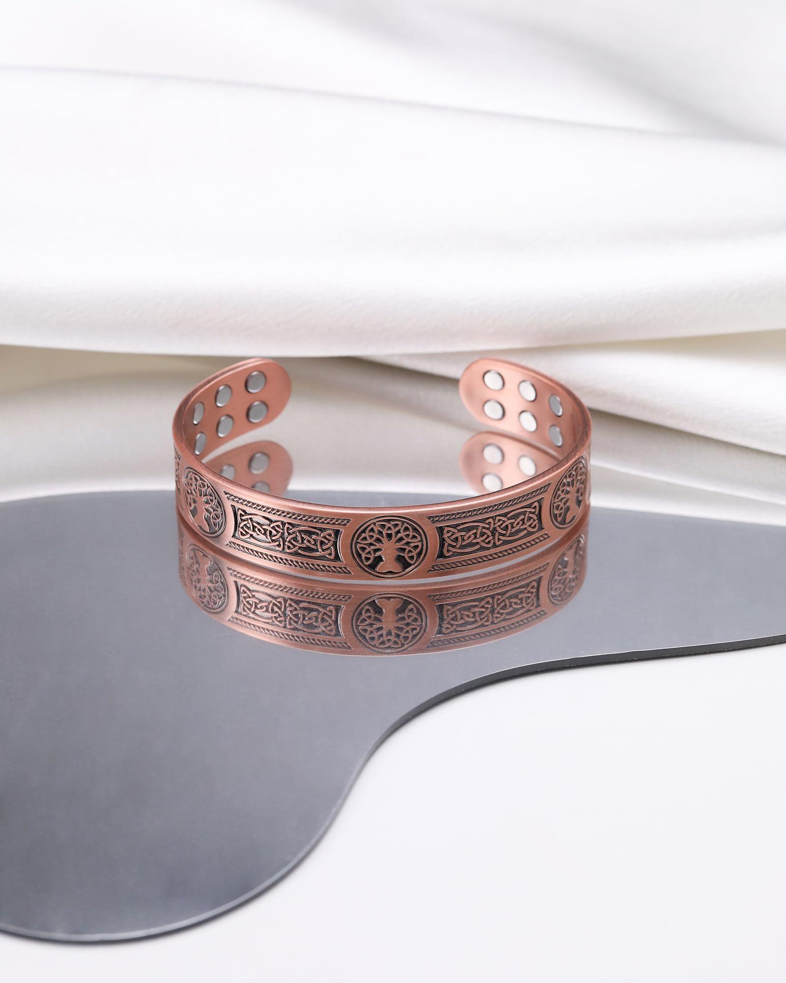 Jecanori Jecanori Copper Bracelet for Men, 18X Strength Mens Magnetic Bracelets with 3,800 Gauss Magnets, 99.99% Pure Solid Copper Jewelry Gift