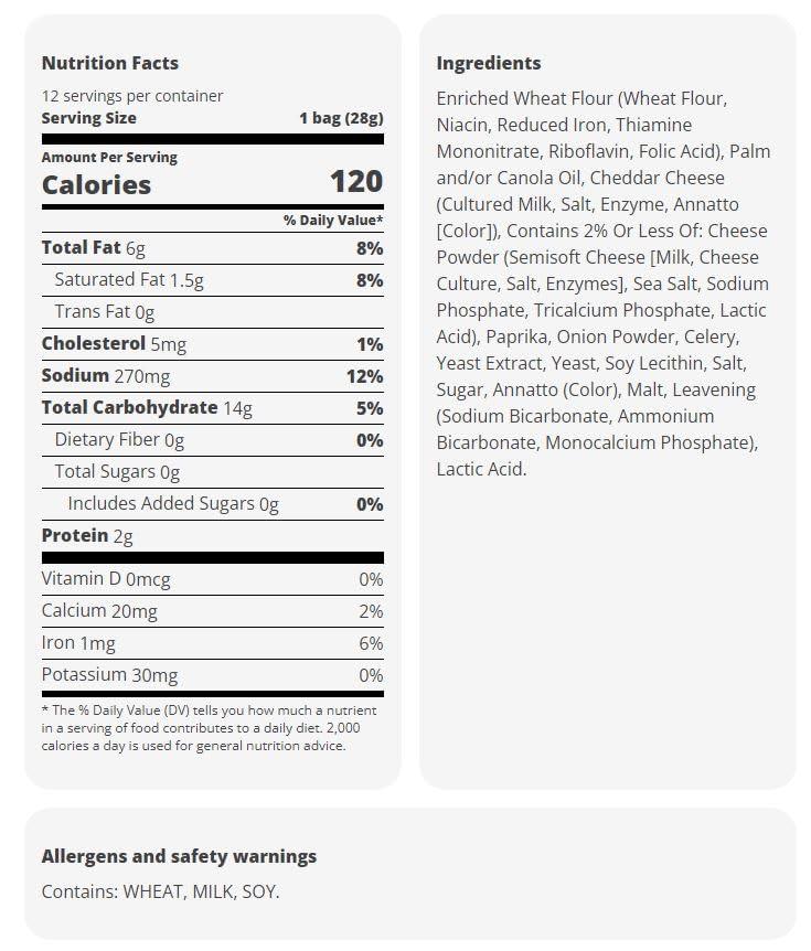 HEB HEB HEB Cheddar Lone Stars Baked Snack Crackers 1 oz Bags 12 ct