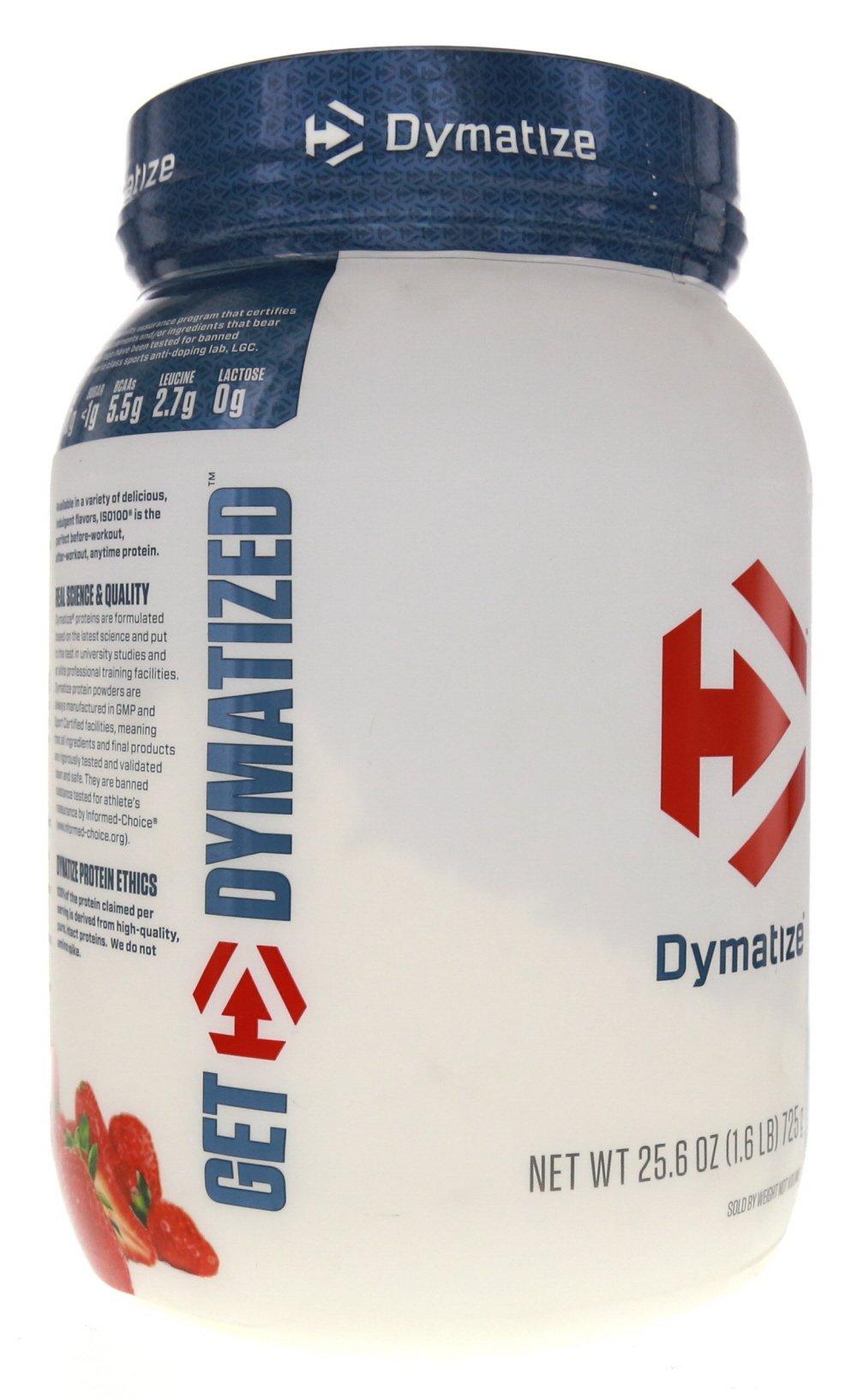 Dymatize Dymatize ISO 100 Whey Protein Powder with Hydrolyzed Whey Isolate, Strawberry, 25.6 Ounce