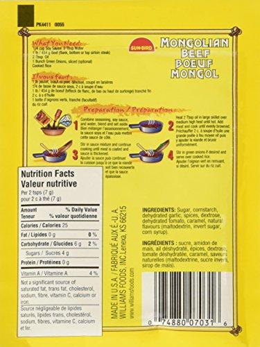 Sun Bird Sun Bird Seasoning Mix, Mongolian Beef, 1-Ounce Packets (Pack of 24)