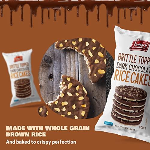 LIEBERS LIEBERS Thin Chocolate Rice Cakes, Kosher Certified Dairy and Dairy Free Options, Gluten Free Snack (Brittle Topped Dark Chocolate)
