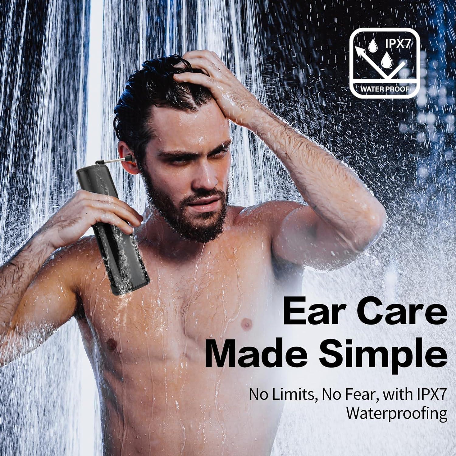 Estlily Electric Ear Cleaner for Earwax Removal: Ear Wax Removal Kit with 8 Rreusable Irrigation Tips - Water Powered Ear Cleaning Tool - Ear Irrigation Flushing System for Adults