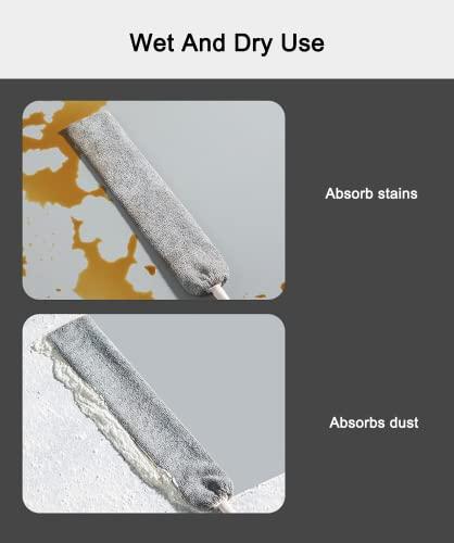 ThsGivingStore Retractable Gap Dust Cleaner, Under Refrigerator/Sofa Cleaning Tool, Microfiber Gap Duster with Extendable Pole 32-100 Inches, Suitable for Underneath Cleaning of Furniture, Fridges, Couch, Bed