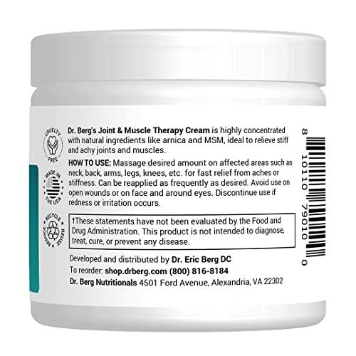 Dr. Berg Nutritionals Dr. Berg's Joint & Muscle Cream - Workout Recovery, Full-Body Relaxation, Skin Nourishment - Sore Muscle Cream with Arnica and MSM - 4 oz.