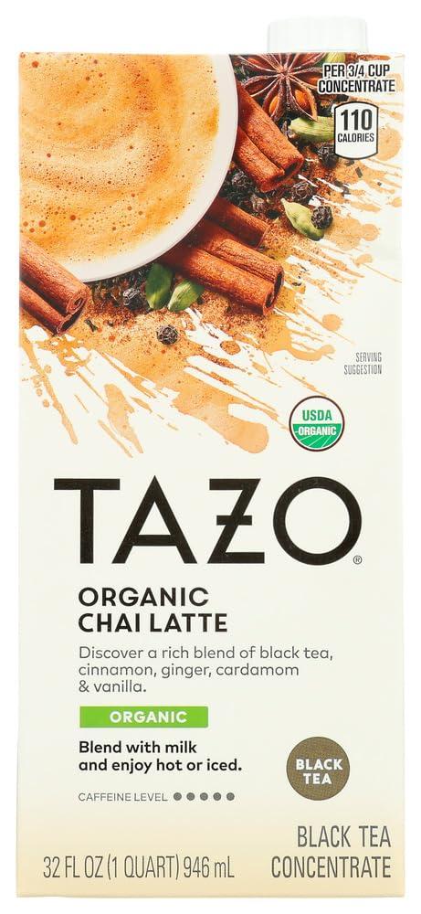 TAZO Tazo Spiced Black Tea Latte Concentrate, Organic, Chai Latte 32 fl oz 2 Pack