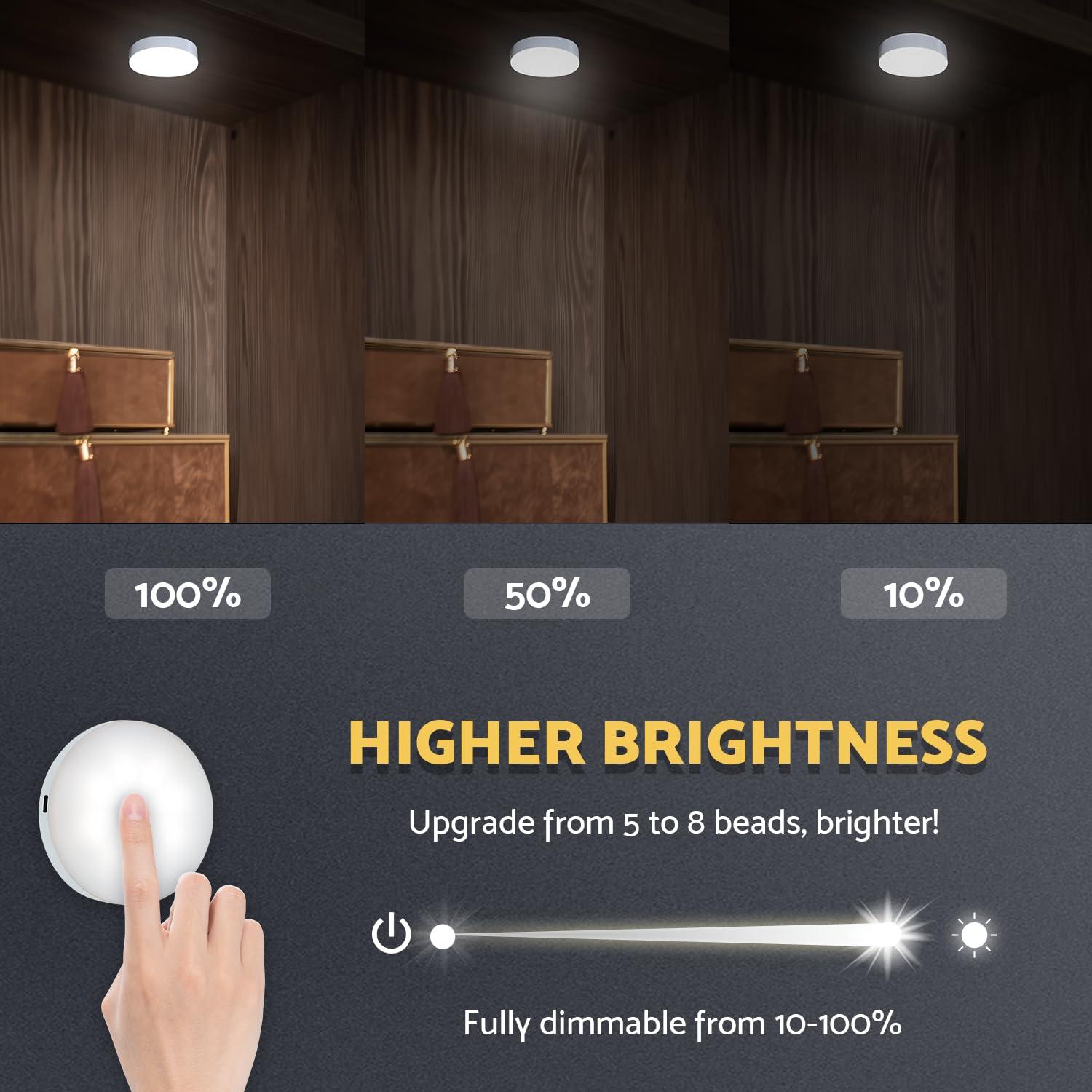 DAZZY DOT DAZZY DOT Rechargeable Puck Lights 2 Pack, Portable White Noise Sound Machine Baby