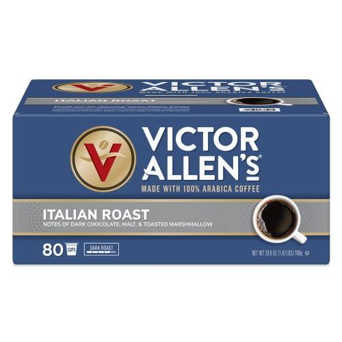 Victor Allen Victor Allen's Coffee Italian Roast, Dark Roast, 80 Count, Single Serve Coffee Pods for Keurig K-Cup Brewers