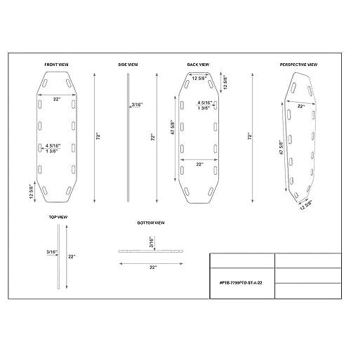 ATTENUTECH ATTENUTECH Static Treated Aqua Transfer Board - Anti-Static Coating - MR Safe - with 12 Handles - Radiolucent - Up to 250 Lbs - 1 Pack (3/16 X 22 X 72)