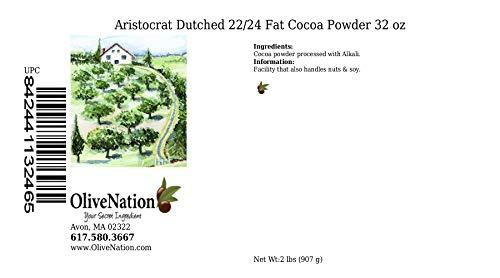 OLIVENATION Aristocrat Dutch Process 22/24 Fat Cocoa Powder from OliveNation, 22-24% Cocoa Butter - 32 ounces