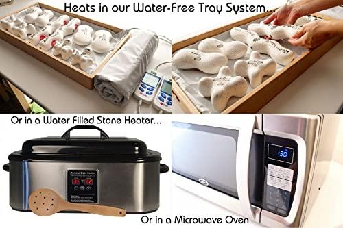 SYNERGY STONE Advanced (Midnight Black)(Set of 10) Ultra-Smooth Synergy Stone Hot Stone Massage Tools - Pro Kit for Full Body Massage - Relaxing and Therapeutic Deep Heat