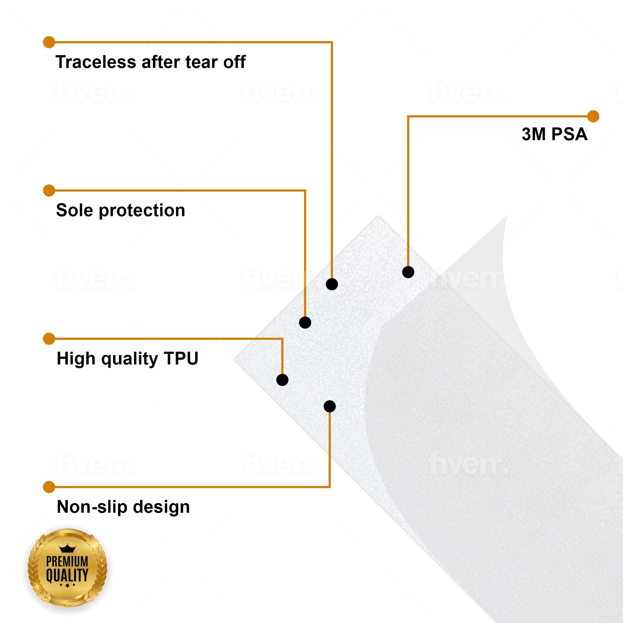 Pairamedics Shoe Products Company Pairamedics Sole Protectors Shoe Crease Protector for Sneakers, Self-Adhesive Crease Protectors in a Non-Slip Design, Waterproof Shoe Covers in Crystal Clear Self-Stick Pads