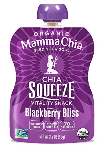 Mamma Chia Mamma Chia Blackberry Bliss Organic Squeeze Snack, Non GMO, Gluten Free, 3.5 Ounces (Pack Of 16)