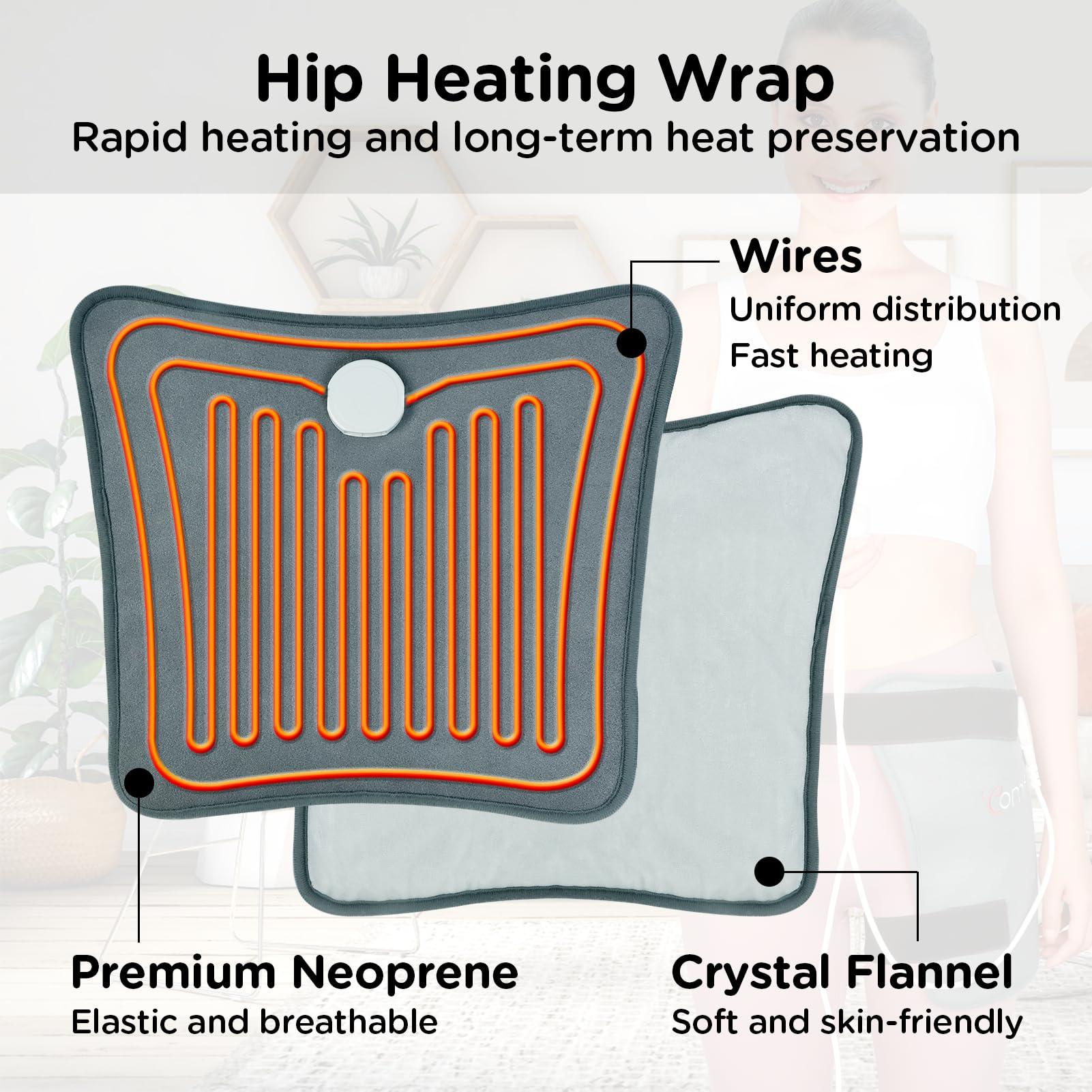Comfytemp Comfytemp Hip Heating Pad for Hip/Sciatica Pain Relief - FSA HSA Eligible Hip Brace, Birthday Gifts for Mom/Women/Wife/Men, Lower Back/Thigh/Buttock Electric Heat Pad, Hot Physical Therapy(S/M)