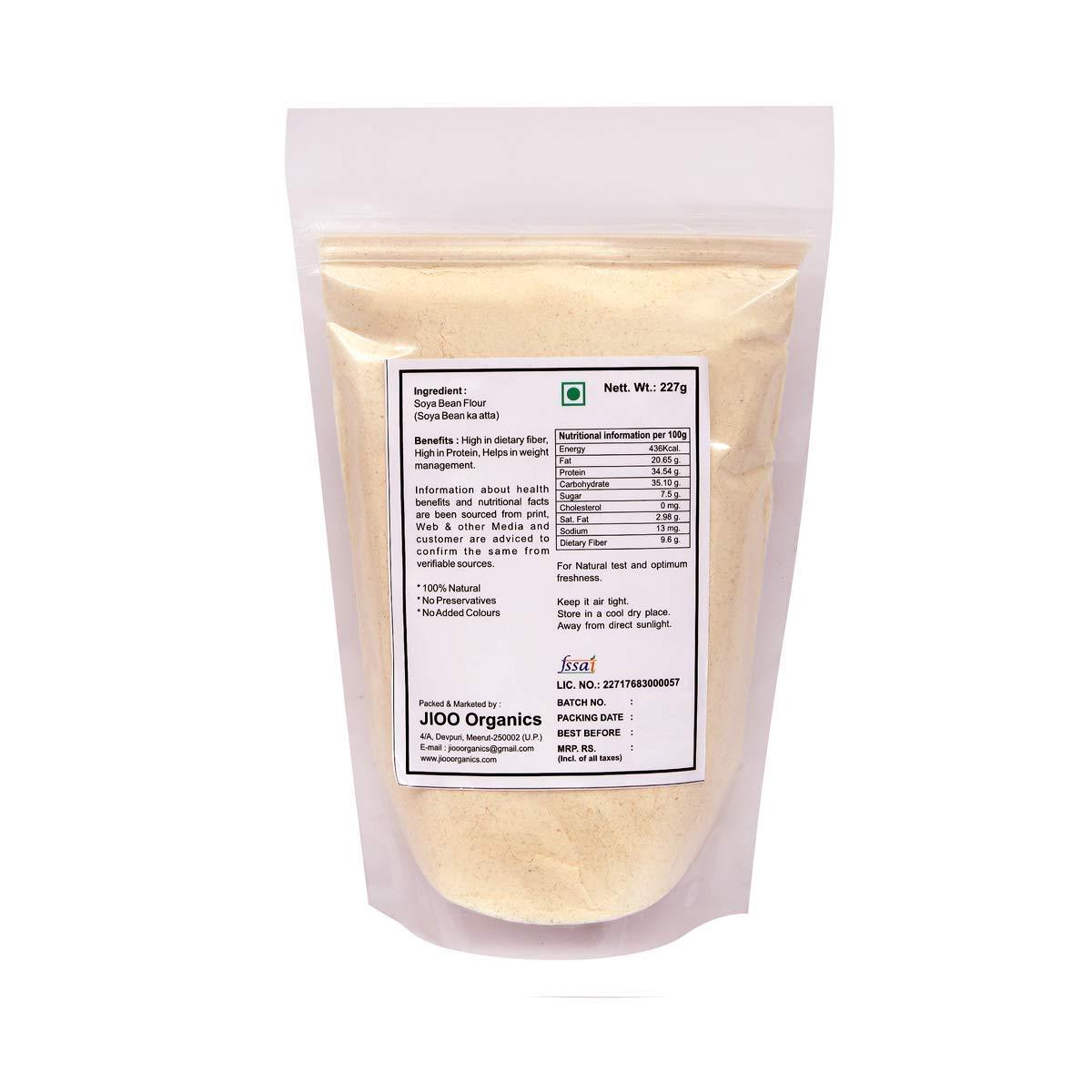 Generic Organics Soyabean Flour Low Carb High Fiber ka Atta 250 Grams Natural Diet Food