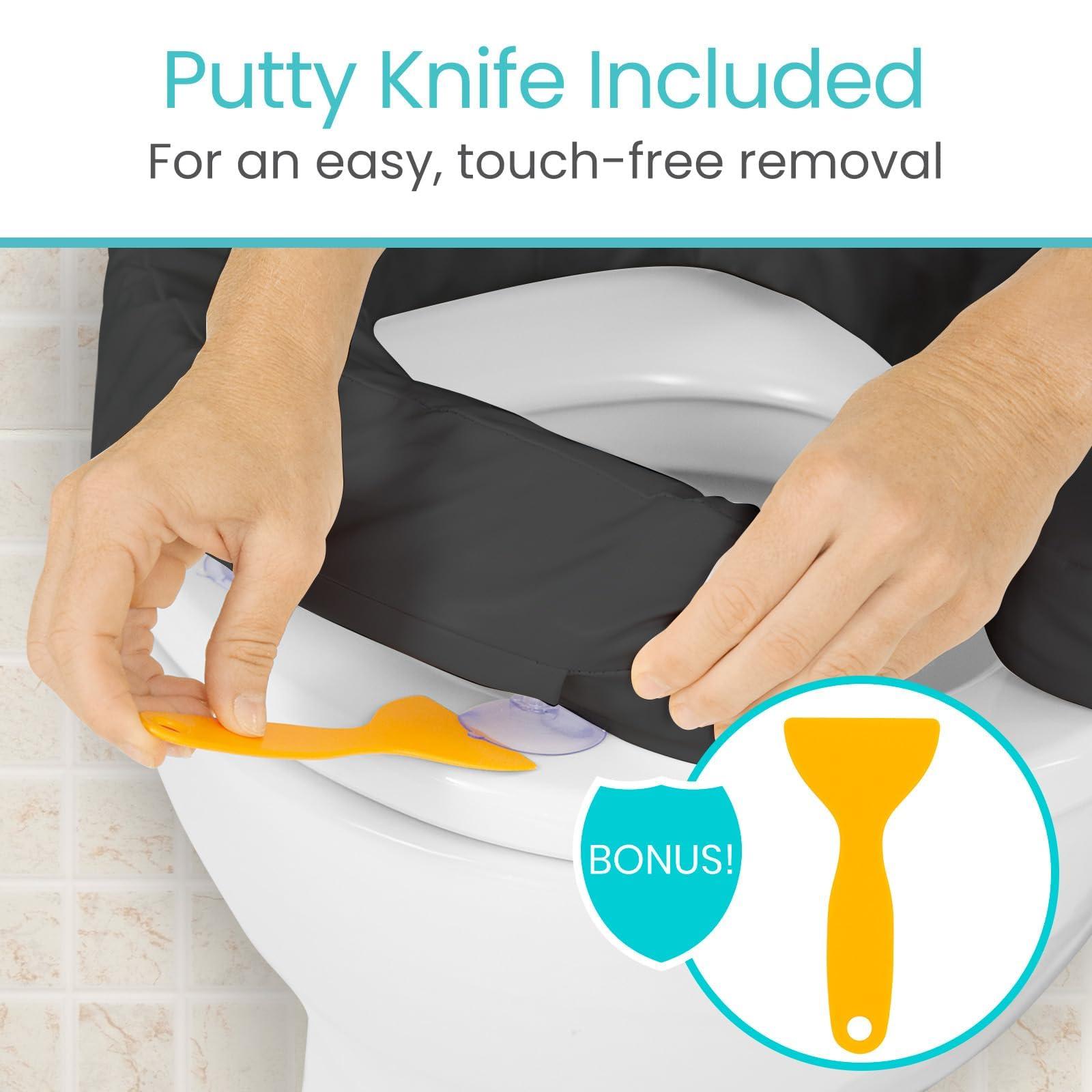 Vive Vive Toilet Seat Cushion (Soft Cushioned Foam) - Easy Clean Soft Padded Bathroom Attachment - Elongated, Standard Seats - Comfort and Support Donut for Handicap, Adults (2\" Cushioned Foam, Black)