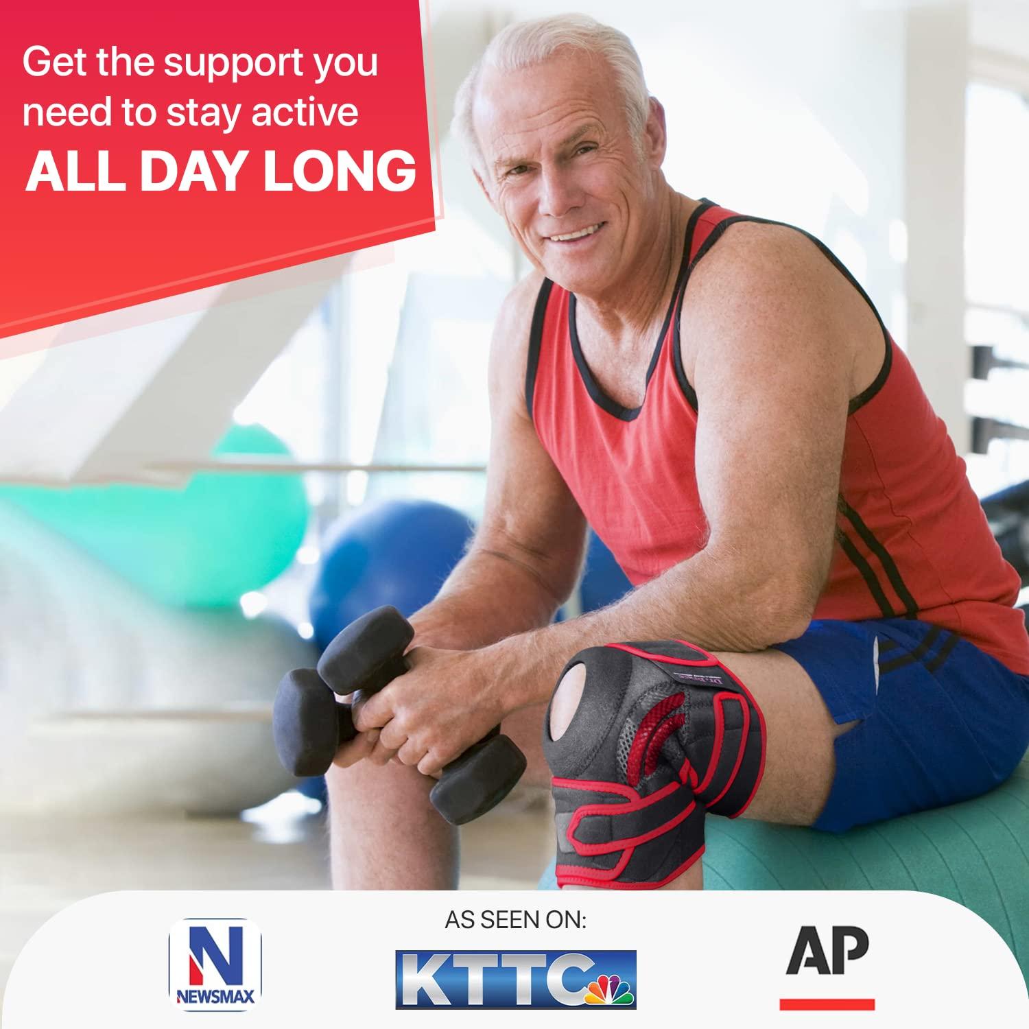 DR. BRACE DR. BRACE ELITE Knee Brace with Side Stabilizers & Patella Gel Pads for Maximum Knee Pain Support and fast recovery for men and women-Please Check How To Size Video (Sunrise, XX-Large)