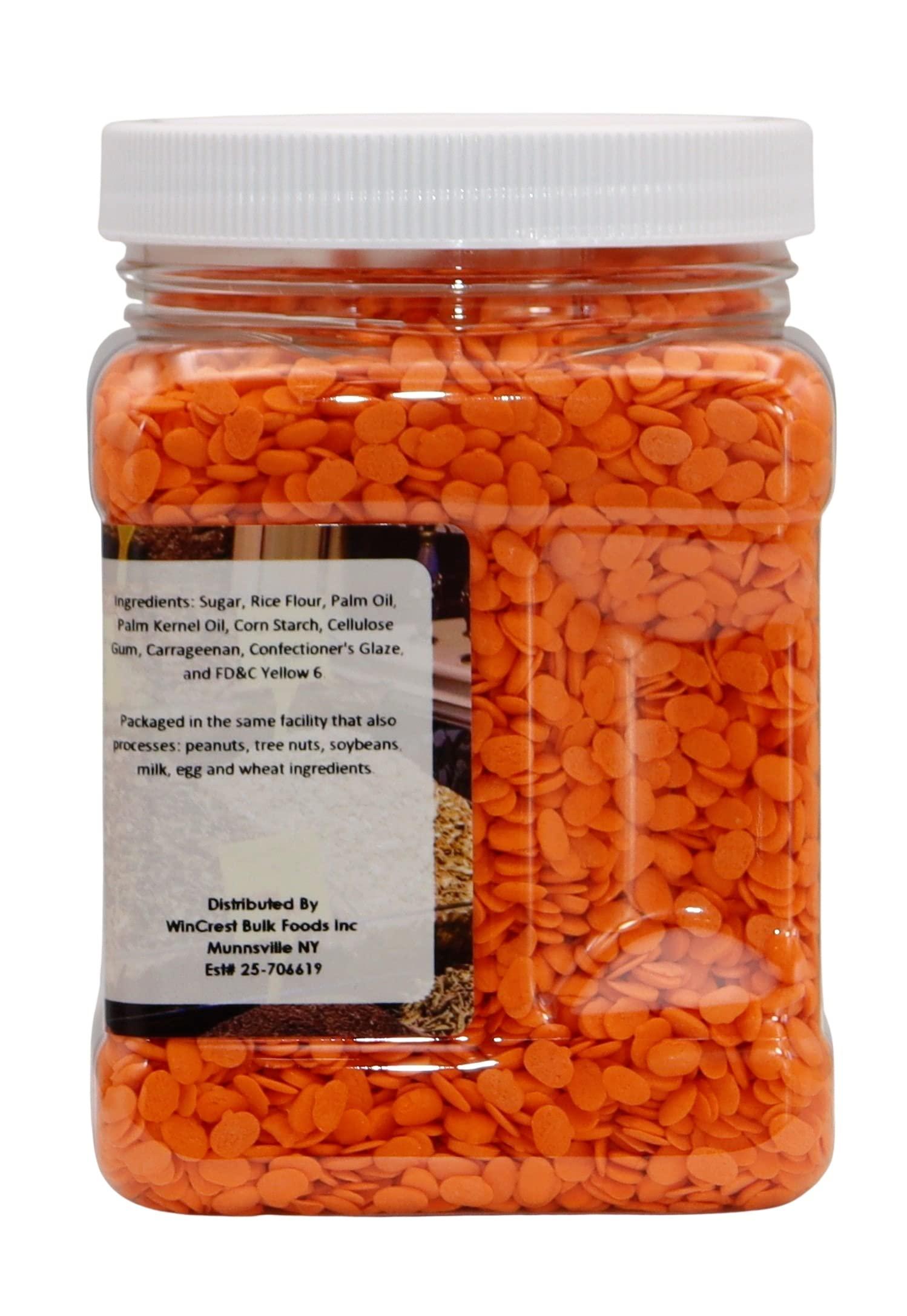 WinCrest Bulk Foods Fall & Halloween Sprinkle Mix || Jimmies || Edible Baking Decoration (Mini Orange Pumpkin Shapes)
