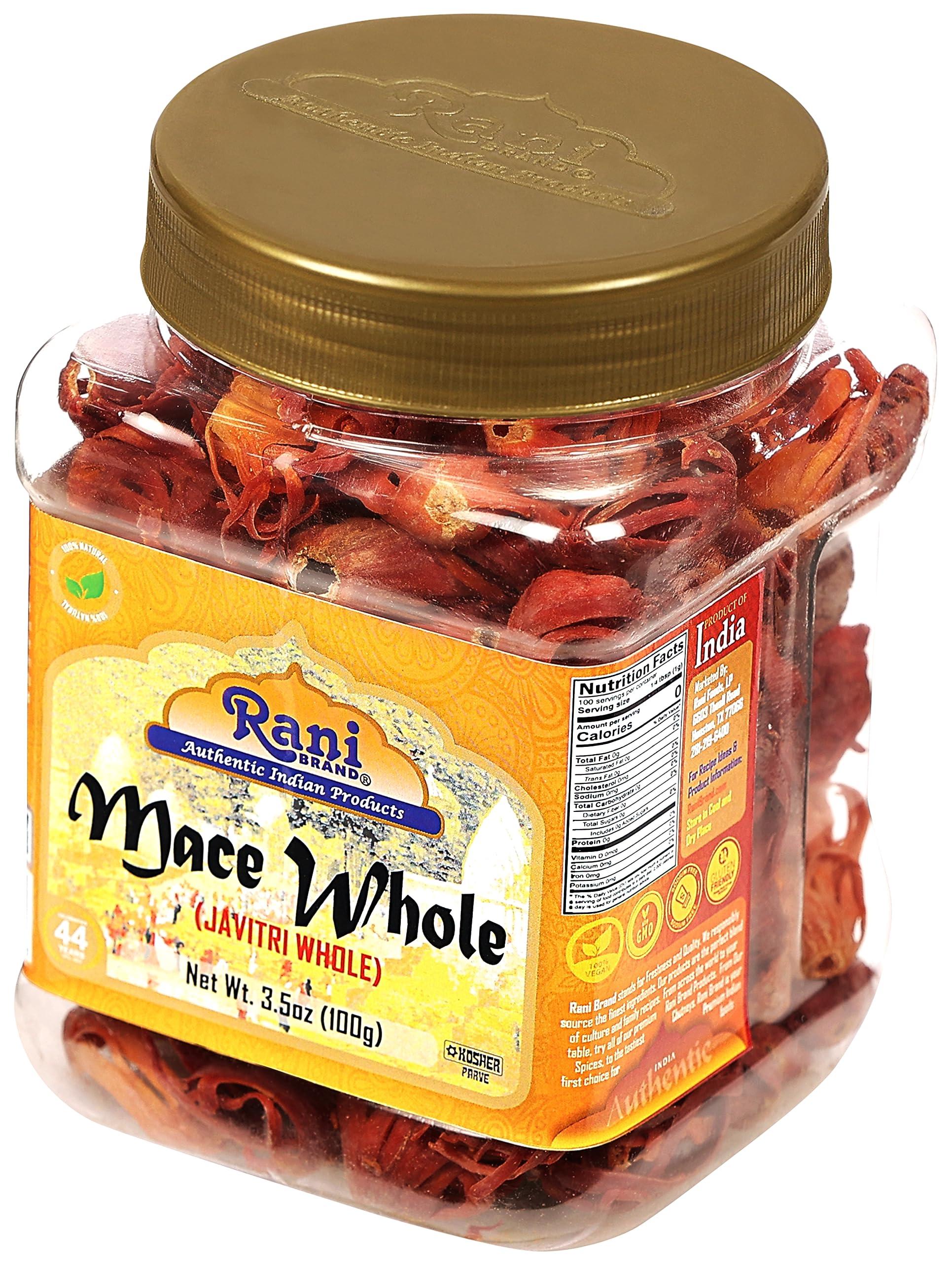 Rani Brand Authentic Indian Products Rani Mace Whole (Javathri), Spice 3.5oz (100g) PET Jar ~ All Natural | Vegan | Gluten Friendly | NON-GMO | Kosher | Indian Origin