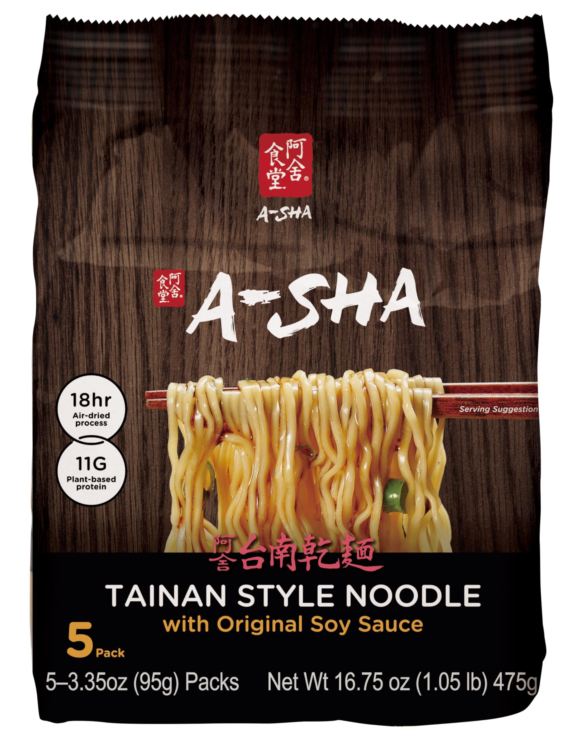 A-SHA A-Sha Healthy Asian Instant Noodles with Sauce Pack | Best Sellers Variety Bundle | Vegan, Air Dried, High Protein | Great For Ramen, Stir Fry, Wok | 4 Flavors, 19 Packs