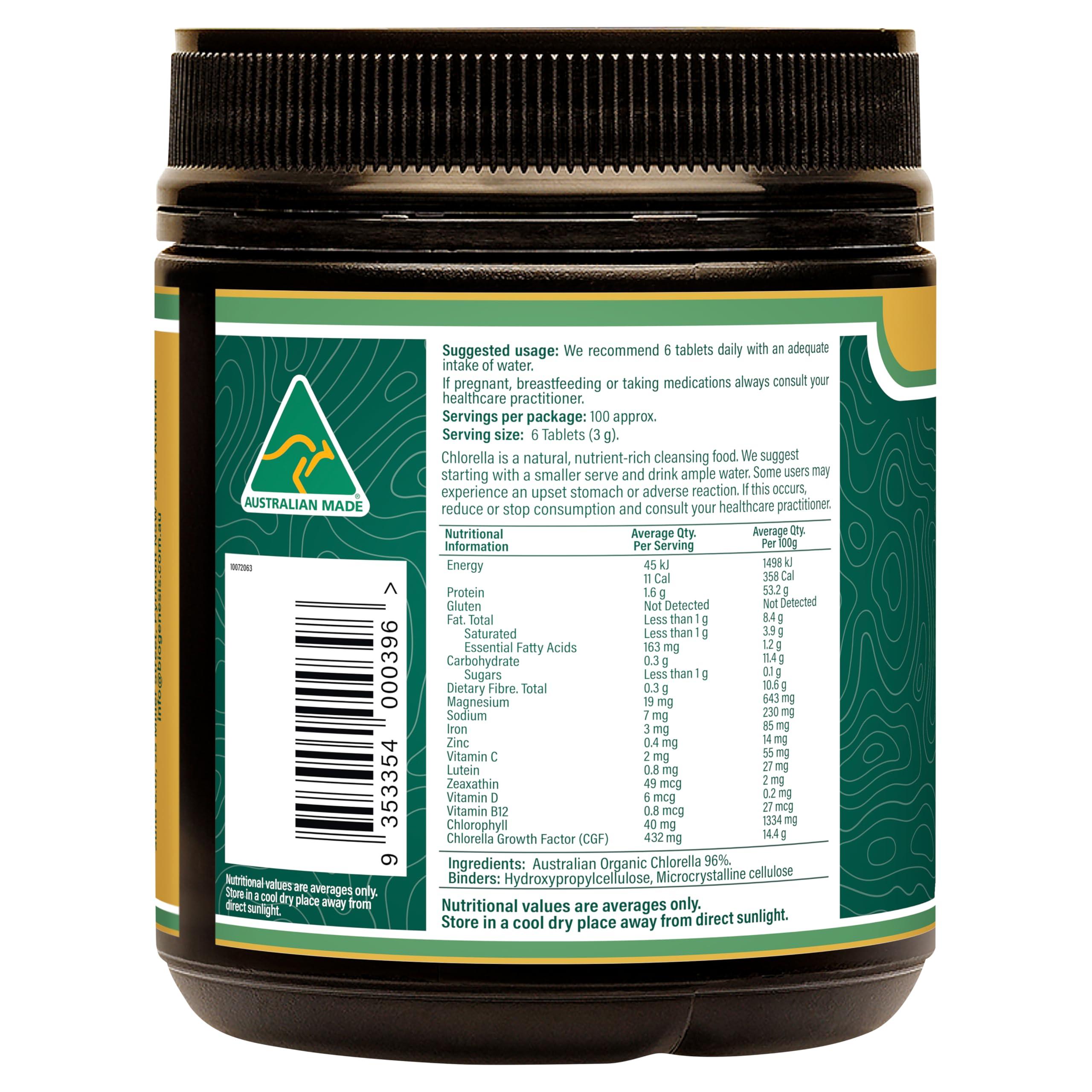 Biogenesis BioGenesis Chlorella Tablets, 600 Tablet Count (500mg)