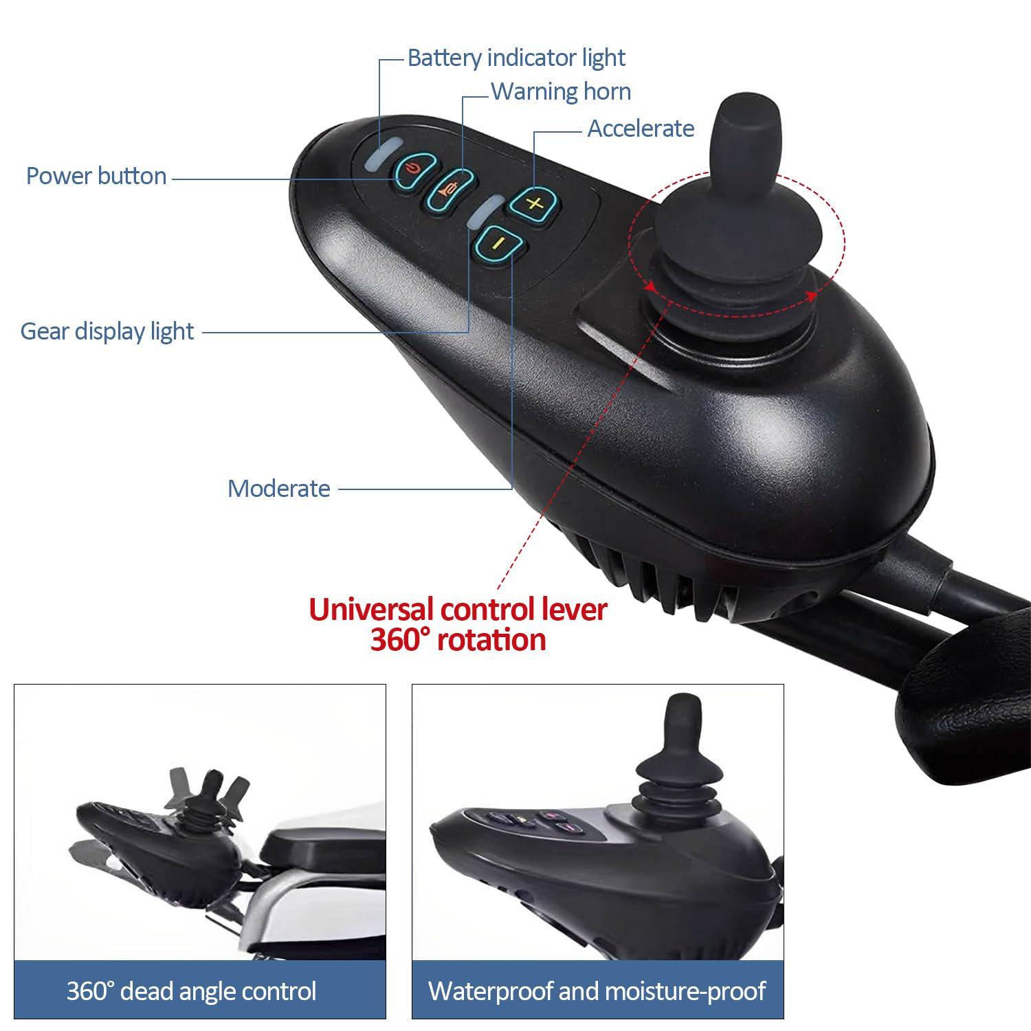 Generic Electric Wheelchair for Adults,20 Miles Long Travel Range Lightweight Foldable Power Wheelchair All Terrain Motorized Wheelchair for Seniors Compact Portable Airline Approved-Supports 330lbs