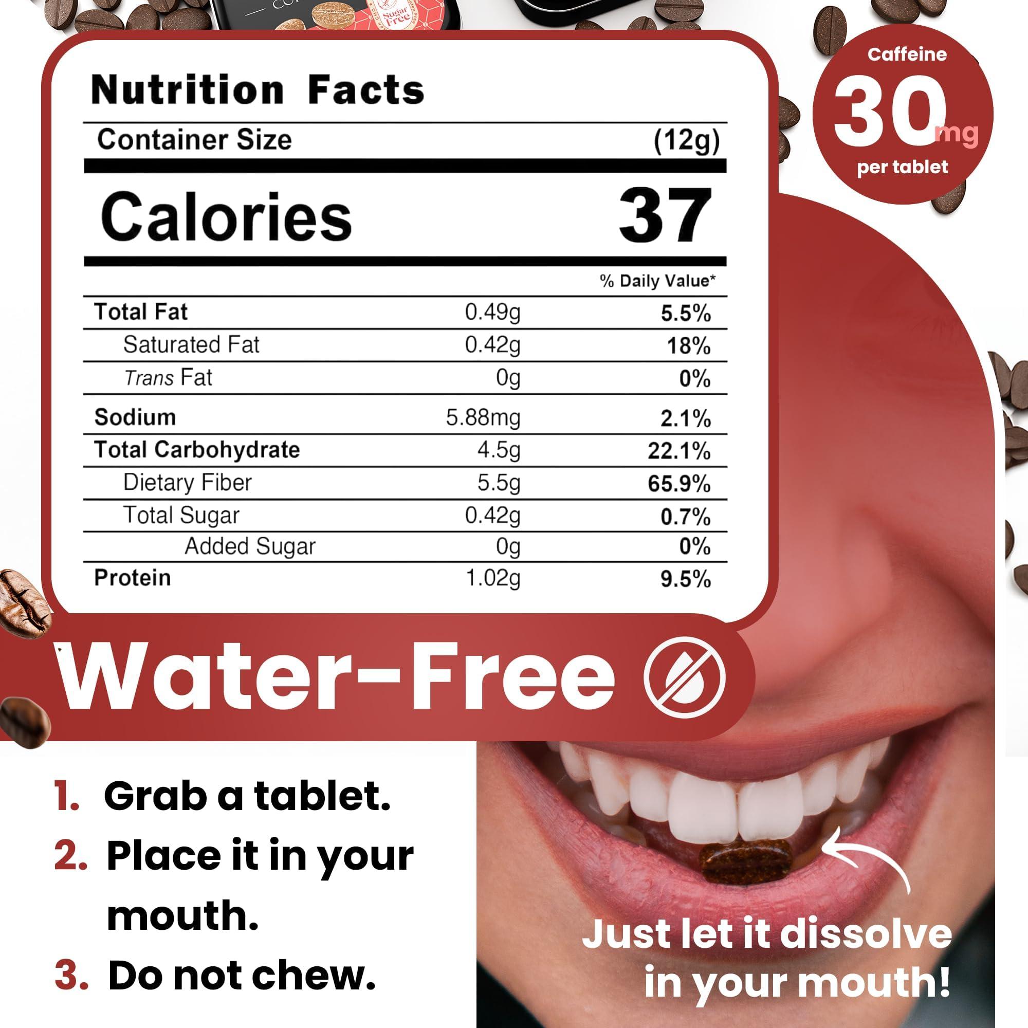 Prifa PriFa Coffee Tablets, Pocket Coffee Espresso To Go - Unsweetened Real Coffee Absorbable Coffee Candy - Natural Sugar Free Instant Coffee, Caffeine Mints for Keto (Espresso, 1 Pack, 25 Tablets)