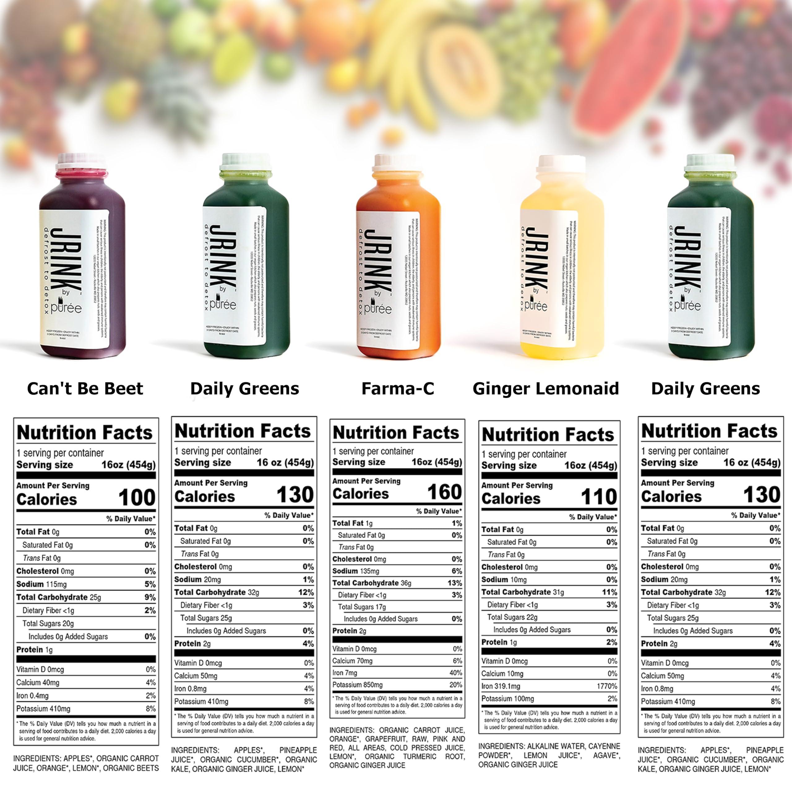 JRINK by Pure JRINK by Pure Easy Juice Cleanse, Cold-Pressed Juice, Nothing Added, Frozen for Maximum Freshness, No Pasteurization, No HPP, Nothing Added. (24)