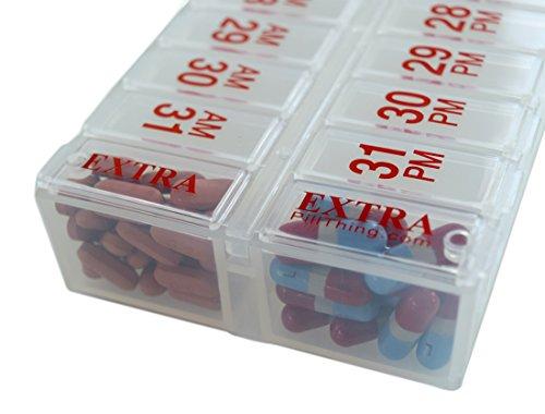 PILL THING Twice-a-Day Monthly Pill Box Planner Set - AM & PM Medication Organizer for 31 Days! Set Contains 2 Organizers for One Month. (Clear - 31 Day AM/PM -1 Pack)