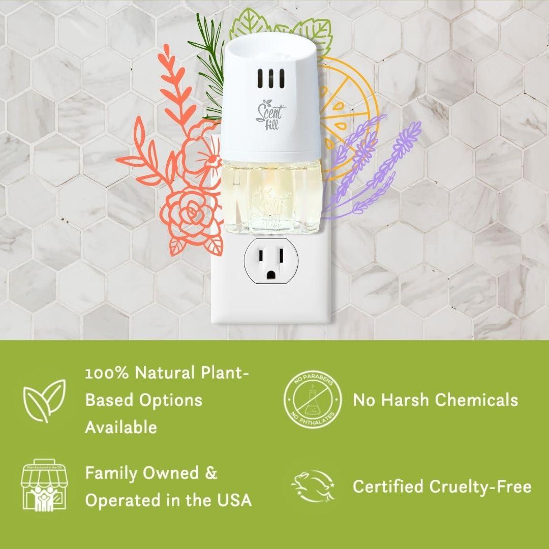 Scent Fill Scent Fill 100% Natural Patchouli Spa Plug in Air Freshener, Scented Oil Refills, 3 Refills