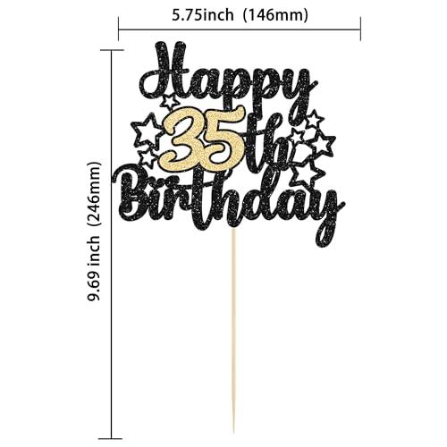 Gyufise Gyufise 1Pc Happy 60th Birthday Cake Topper Black Gold Glitter Cheers to 60 Years Birthday Cake Pick 60 Fabulous Cake Decoration for Happy 60th Birthday Anniversary Party Supplies