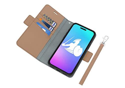 DefenderShield DefenderShield EMF Protection & 5G Anti Radiation iPhone 14 Case - RFID Blocking EMF Shield Detachable Wallet Case with Magnetic Closure Brown
