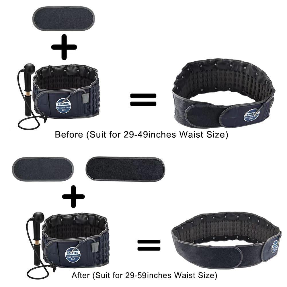 HONGJING HONGJING Decompression Back Belt Fits 29-60 Waist Inflatable Back Support Brace for Lower Back Pain Relief