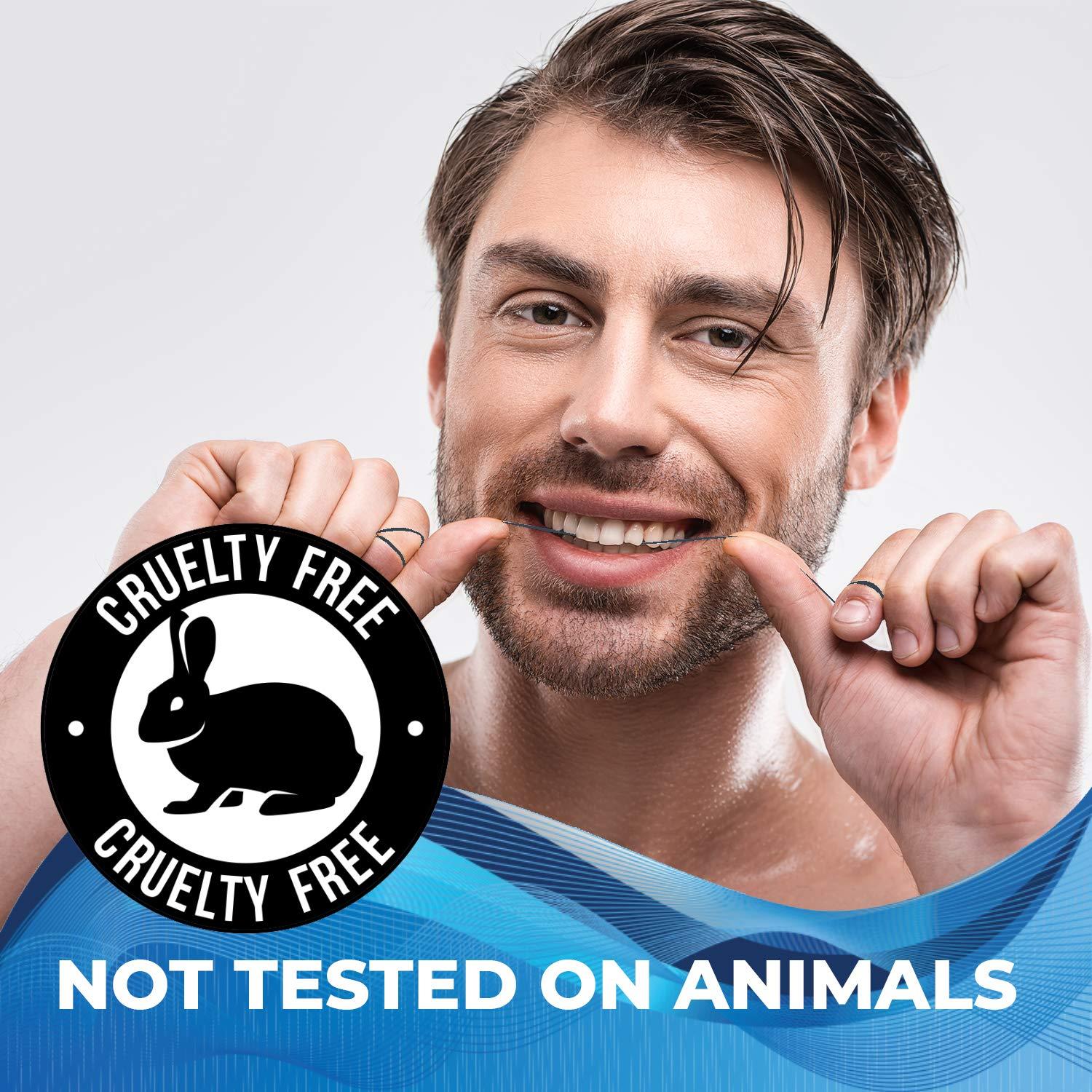 Xlent Expandable Floss Treated with Activated Charcoal with Xylitol and Natural Plant Based Wax |Fresh Mint Flavor | PFAS & PTFE Free |50 Meter x 2