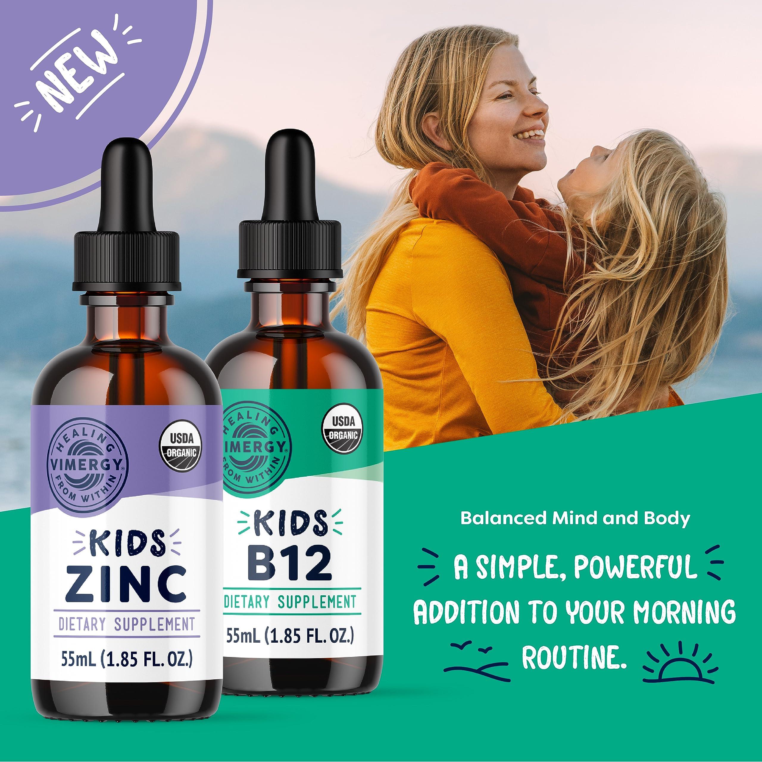 Vimergy Vimergy Kids Organic Liquid B12 Promotes Physical Development & Cognitive Function* Fast-Absorbing Immune Support* USDA Organic, Vegan, Non-GMO 55 mL