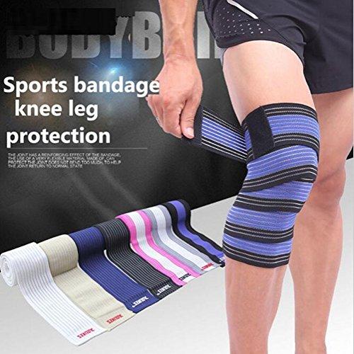 Rungear Rungear Elastic Knee Compression Bandage Wraps – Support for Legs, Thighs, Hamstrings Joints Reduce Swelling, Lymphatic Relief Help Recover from Knee Replacement Surgery, 1 Pair (White)