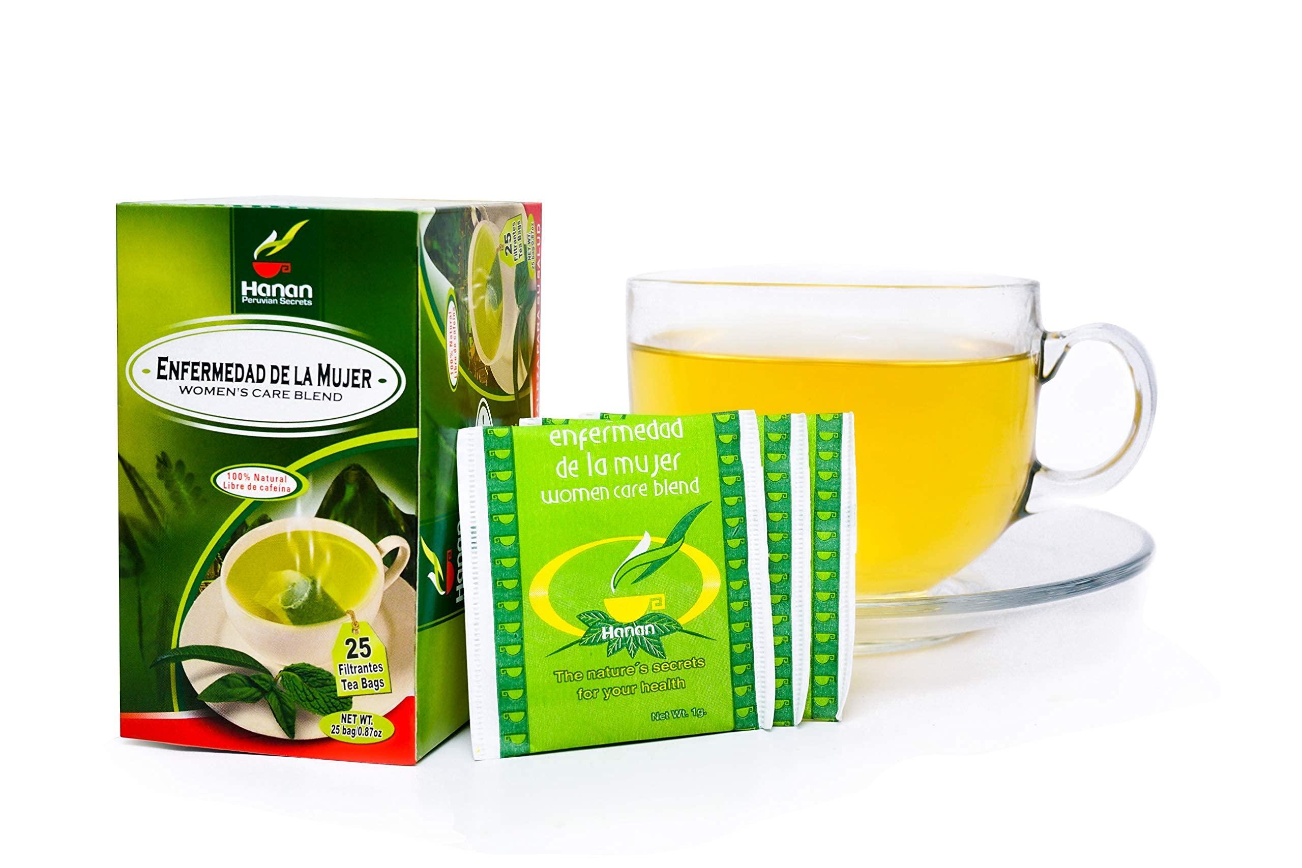 HANAN PERUVIAN SECRETS Hanan Peruvian Secrets Enfermedad De La Mujer Herbal Tea | 100% Natural Women’s Care Blend | 25 Tea Bags | Naturally Aids in Relieving Minor Discomfort from Menstrual Cycle - 6 Pack