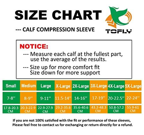 TOFLY TOFLY® Calf Compression Sleeve for Men & Women, 1 Pair, Footless Compression Socks 20-30mmHg for Leg Support, Shin Splint, Pain Relief, Swelling, Varicose Veins, Maternity, Nursing, Travel, Beige 5XL