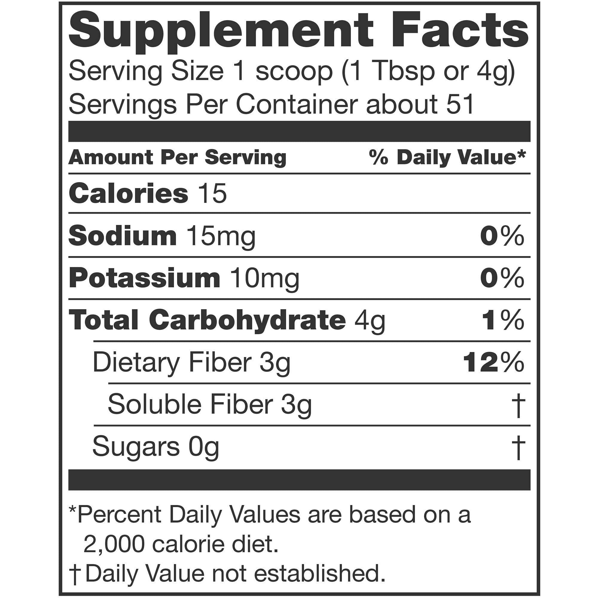 Nutrisource NutriSource Fiber Dietary Fiber Nutritional Supplements, Unflavored, 7.2 Ounce (Pack of 4)