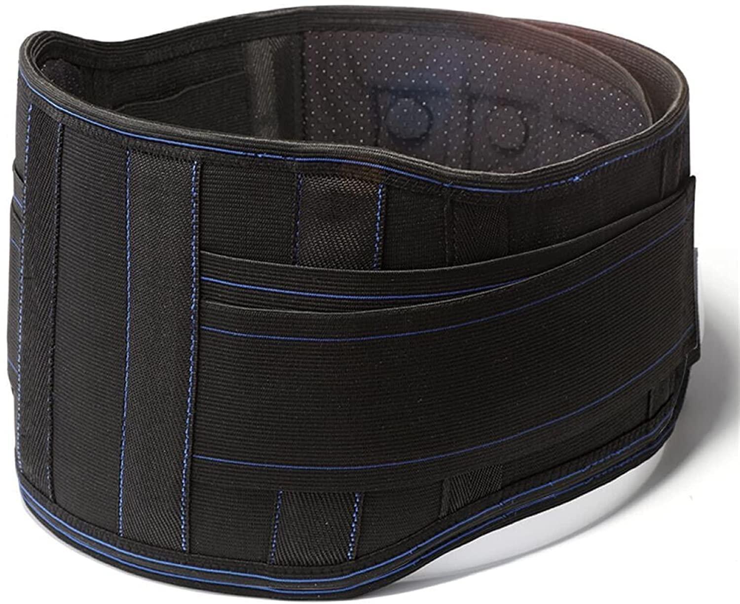 SJHY Lumbar Support Belt Self-Heating Lower Back Brace,Magnetic Therapy Lumbar Support for Sciatica, Spasms, Nerve and Herniated for Pain Relief Back Braces (Color : Black, Size : Medium)