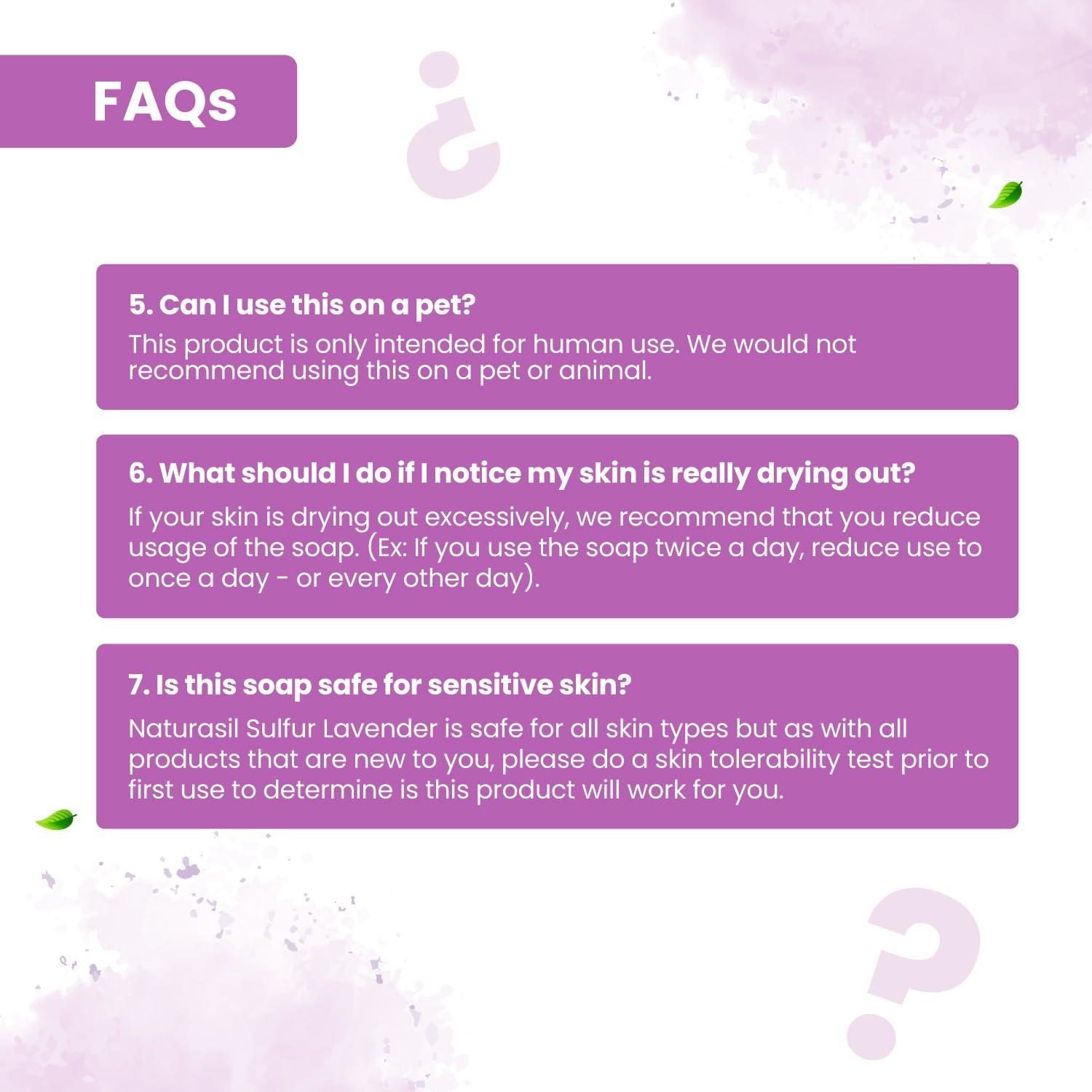 Naturasil Naturasil 10% Sulfur Lavender Soap Bar Natural Skin Treatment for Acne, Bug Bites, Warts Treatment, Viral Bumps, Nodes & Itching | for Kids & Adults |113 grams