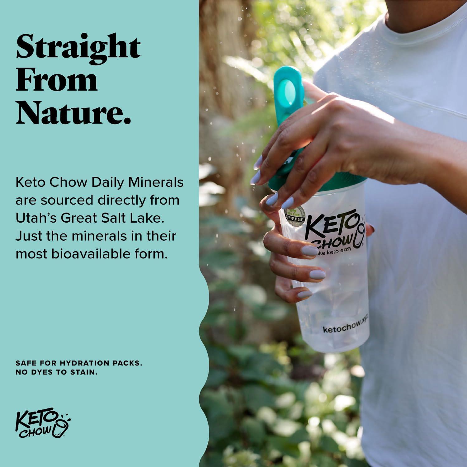 Keto Chow Keto Chow - Daily Minerals Drops - Promotes Electrolyte Balance - Copper, Magnesium, Chromium, Zinc, Boron, Selenium - Zero Sugar - Keto Friendly - Gluten Free - Vegan - Non GMO - Travel Size - 32 oz