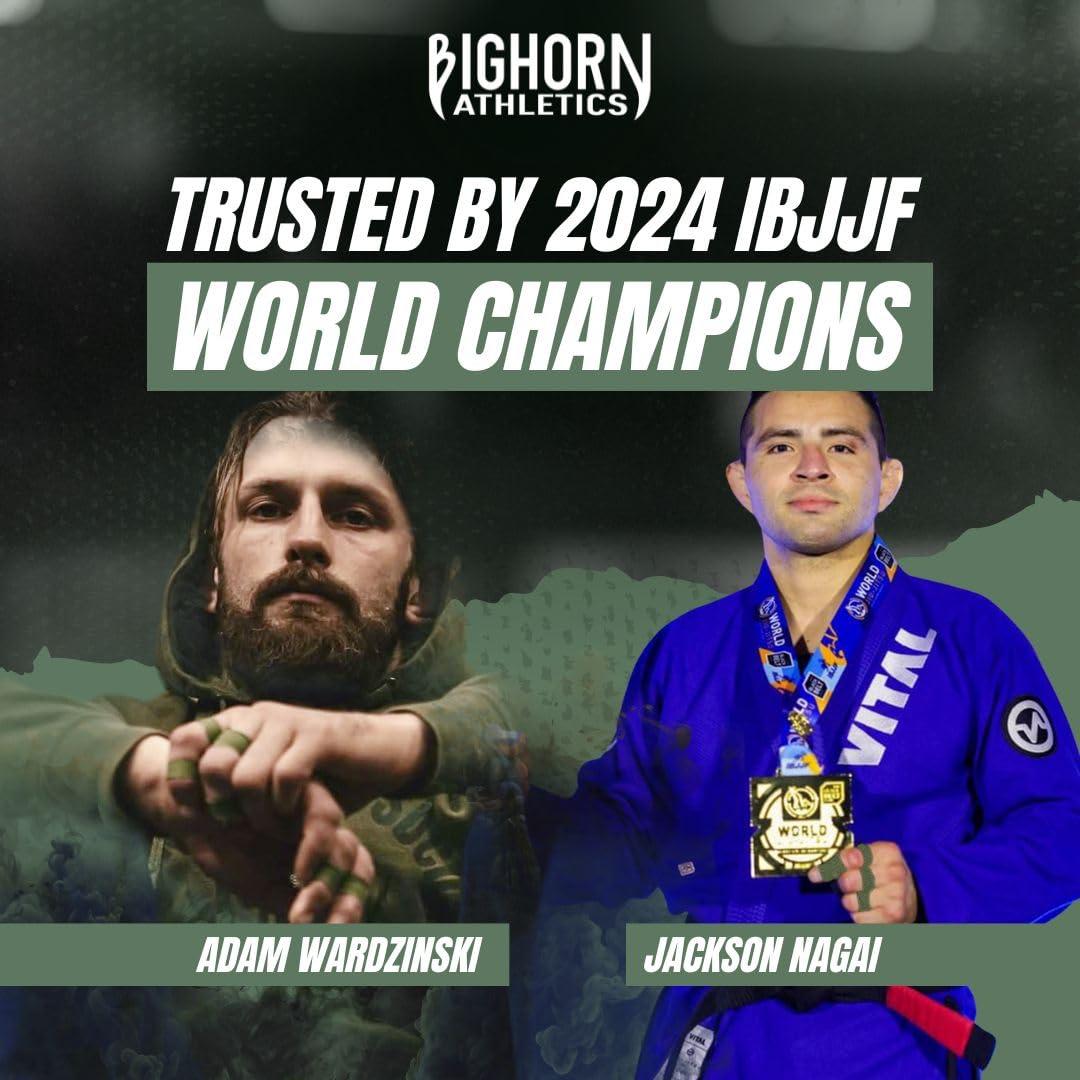 Bighorn Athletics Bighorn Athletics Jiu Jitsu Finger Tape | Athletic Sports Tape for Injuries & Support: BJJ, Judo, MMA, Rock Climbing, Volleyball, Crossfit, Hands & Toes | 0.3-Inch x 45-feet, 8-Rolls, Military Green