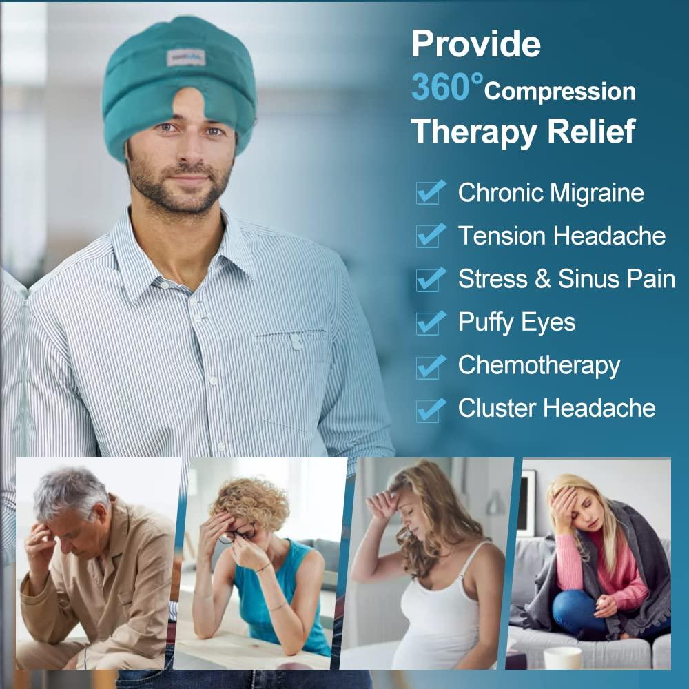 Comfcube Comfcube Migraine & Headache Relief Ice Cap, 2 Hours Long Lasting Cold Therapy Wearable Form Fitting Ice Hat for Tension Headache, Sinus & Stress Relief, Puffy Eyes, Chronic Migraine, Chemo