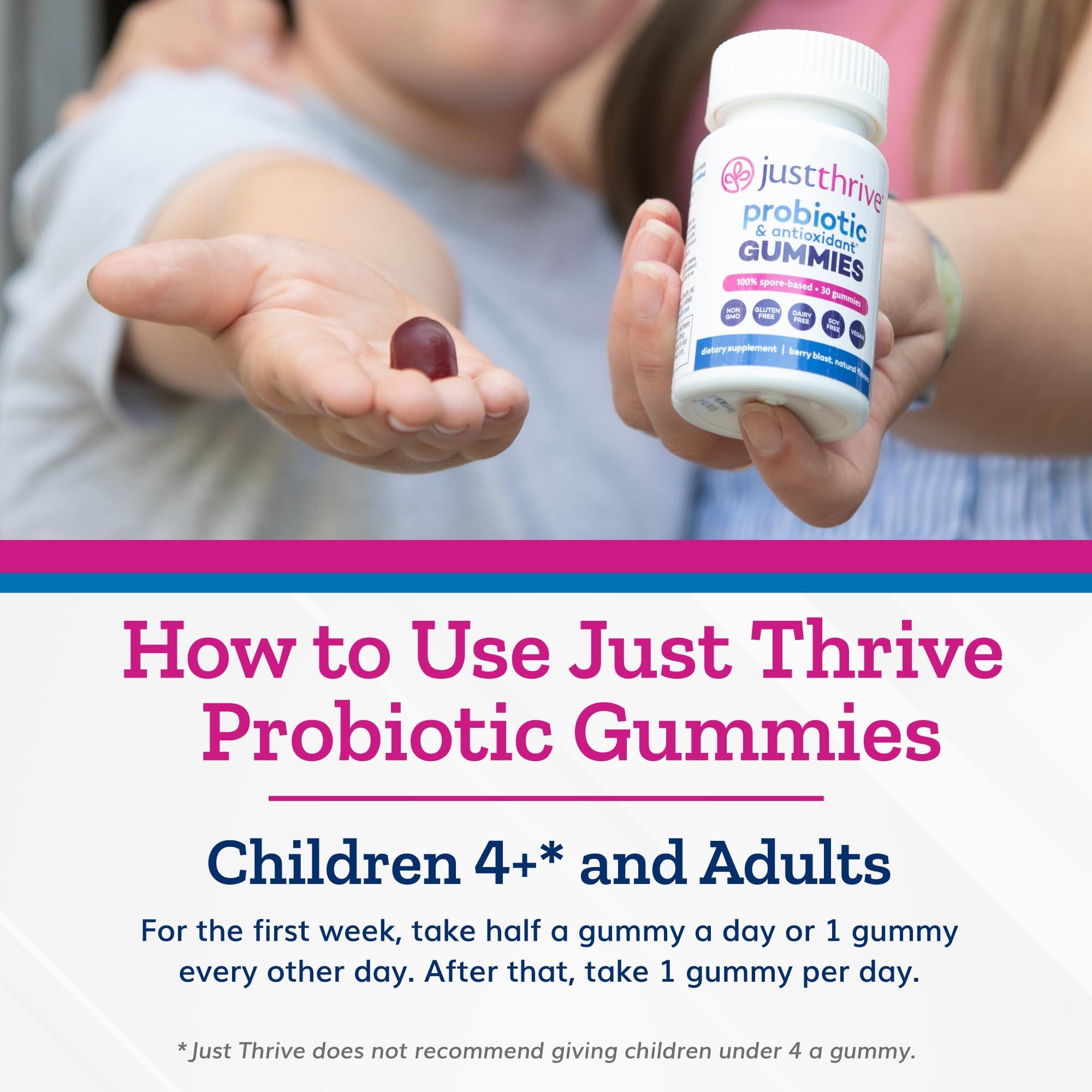Just Thrive Just Thrive Probiotic Gummies - Kids, Men, and Womens Probiotic - for Digestive and Overall Health, 30 Count