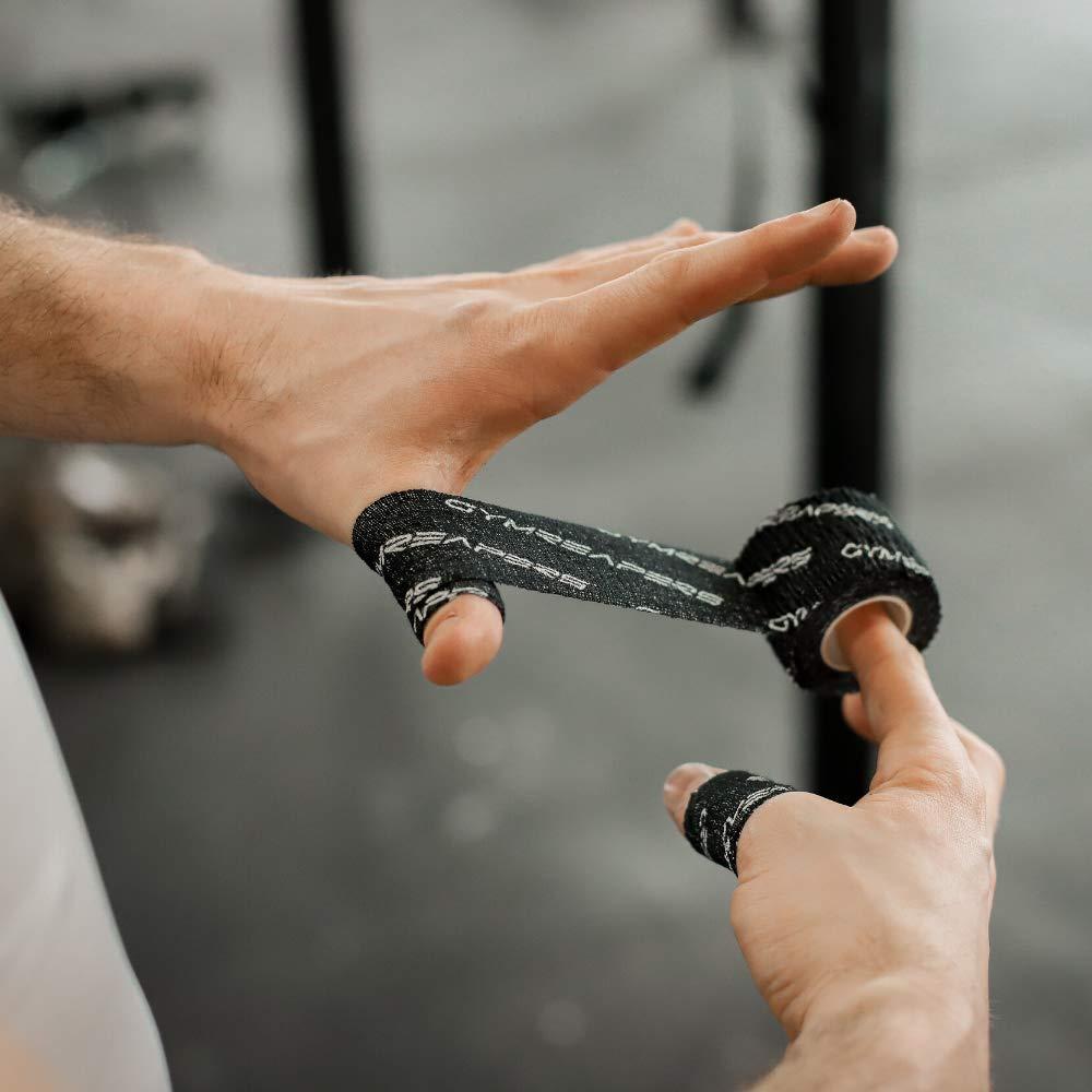 Gymreapers Gymreapers Weightlifting Adhesive Thumb Tape, Stretchy Athletic Tape Grip & Protection for Olympic Lifting, Cross Training, Powerlifting, Hookgrip (Black, 3 Rolls)